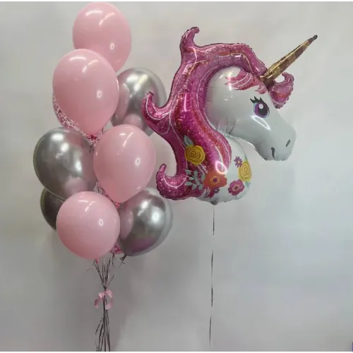 Набор шаров с гелием с единорогом