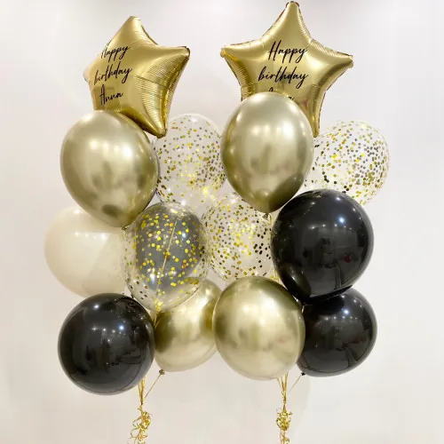 Фонтан из шаров с гелием с индивидуальными надписями