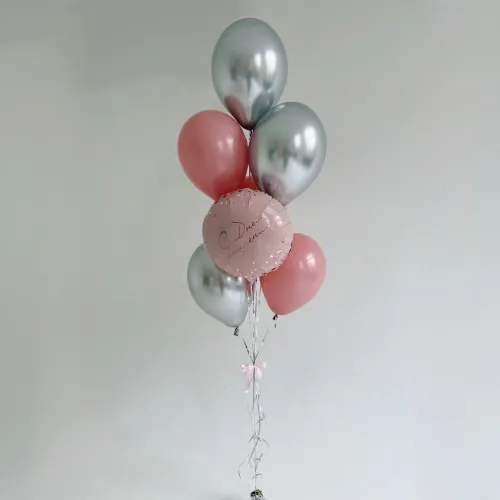Фонтан из шаров с гелием "С изюминкой. На День Рождения"